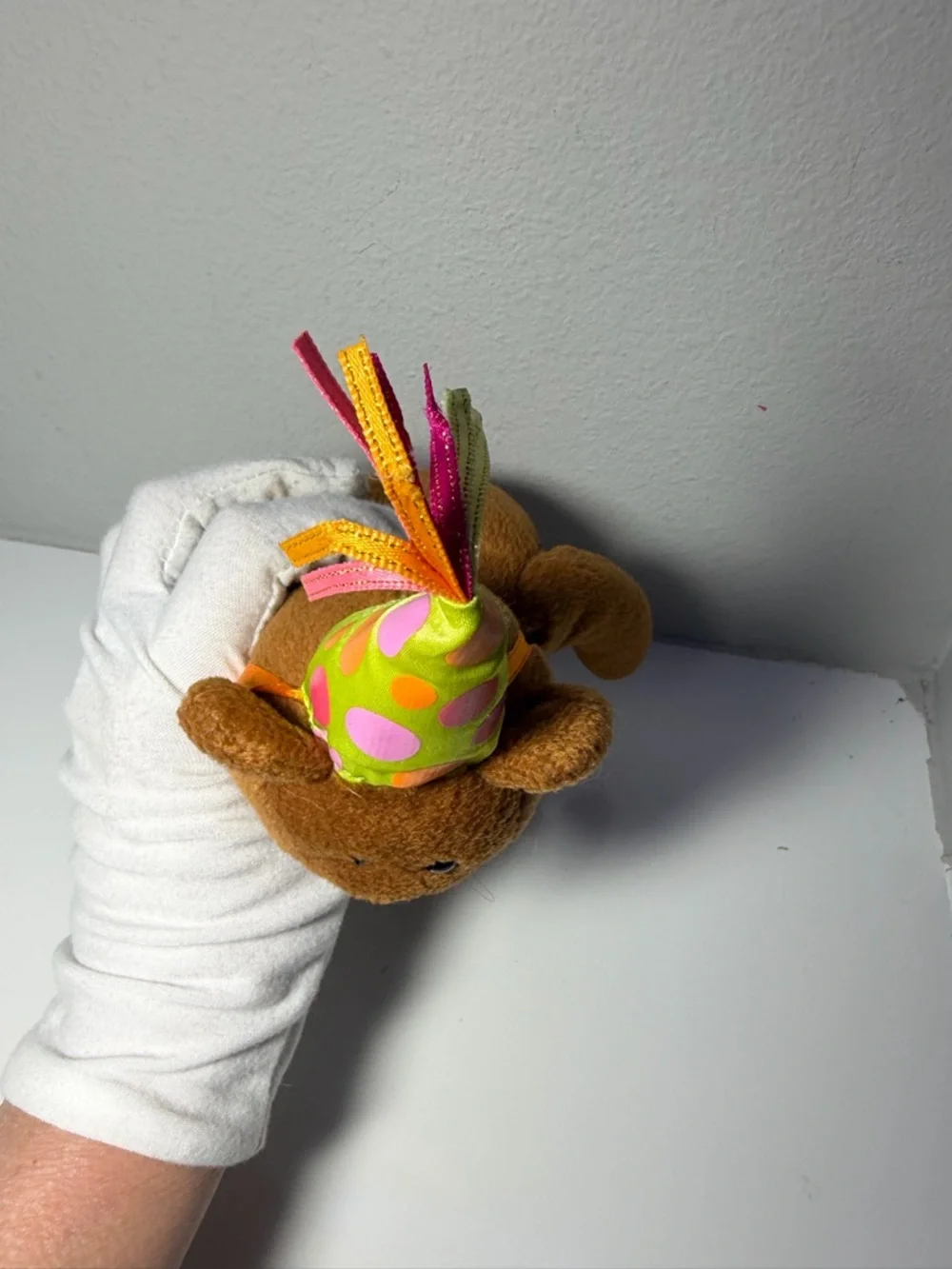 Happy Birthday Brown TyPlush Bear with Party Hat